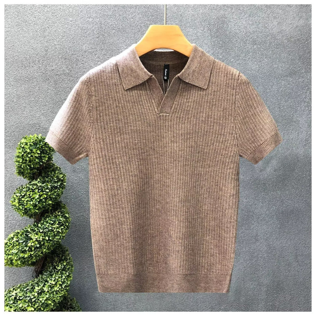 Chemise de base tricotée à manches courtes Slim-Fit élégant