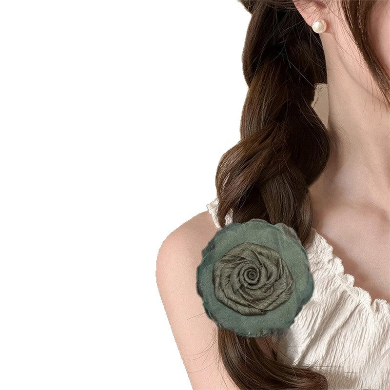 Clip de cheveux rose vert foncé élégant et haut de gamme