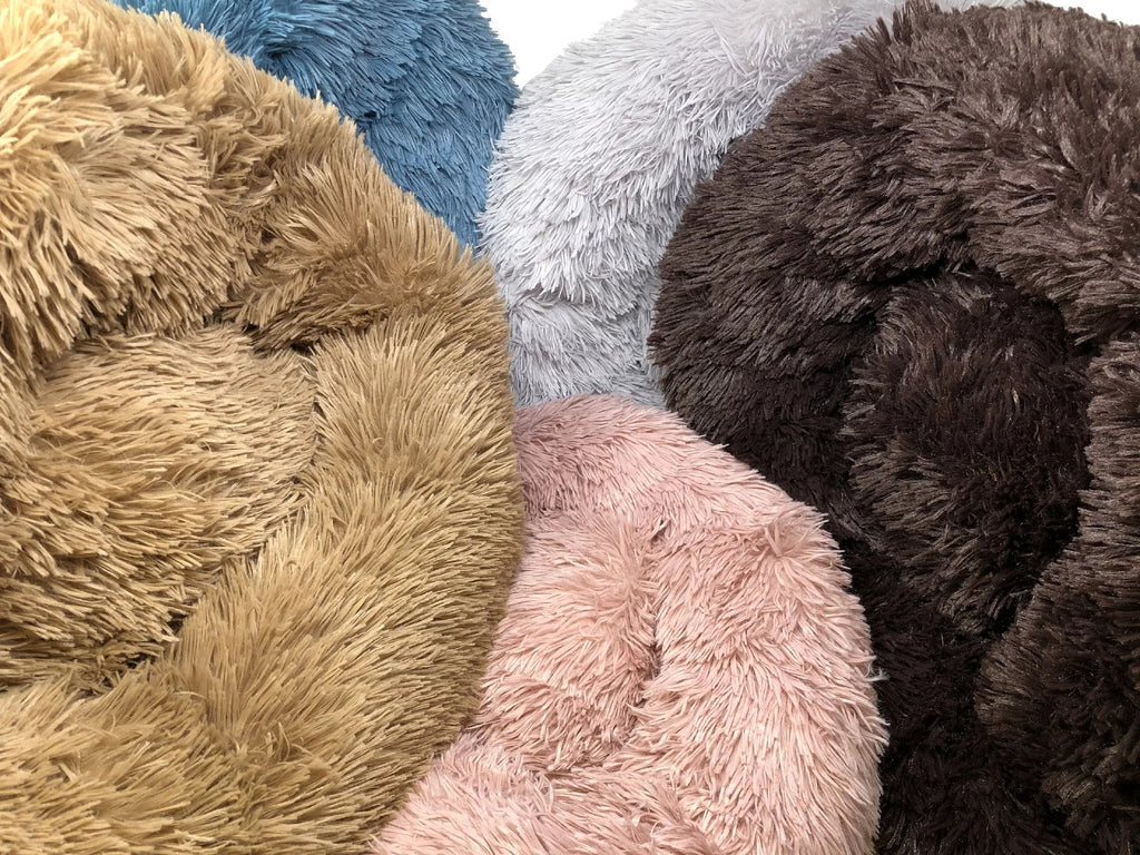 Lit de chien rond en peluche Premium