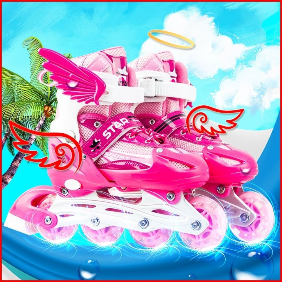 Garçon Fille Enfants Patins en ligne Taille réglable Flash Roller Bottes de patinage pour enfants