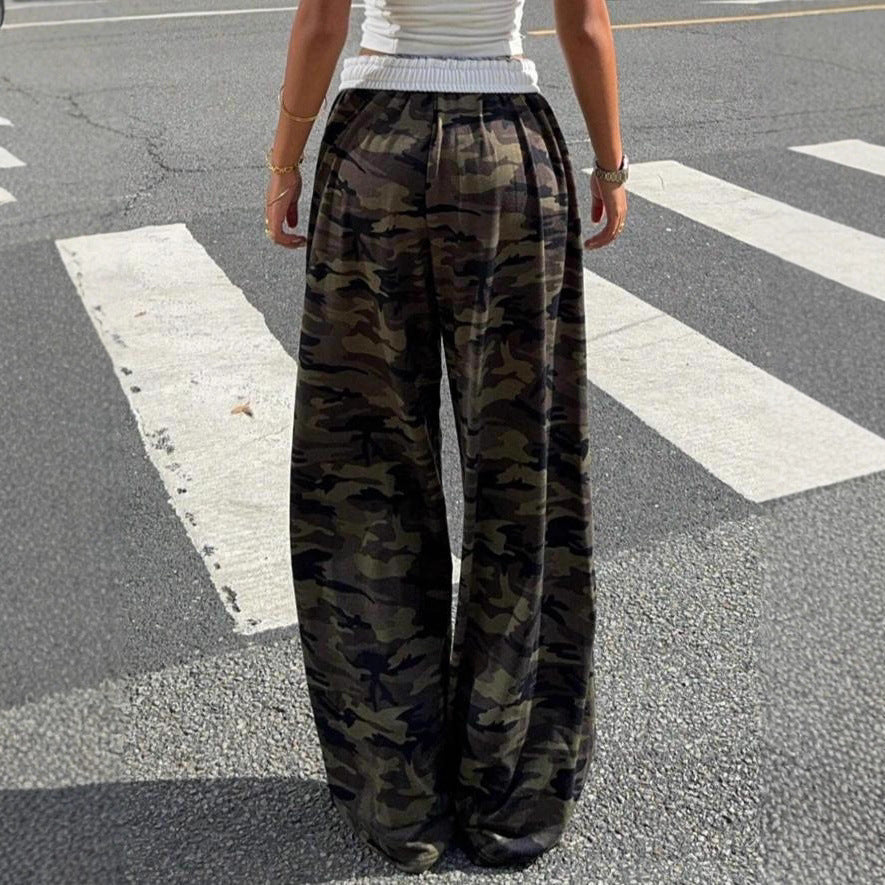 Pantalon de longue durée en drapée rétro pour femmes