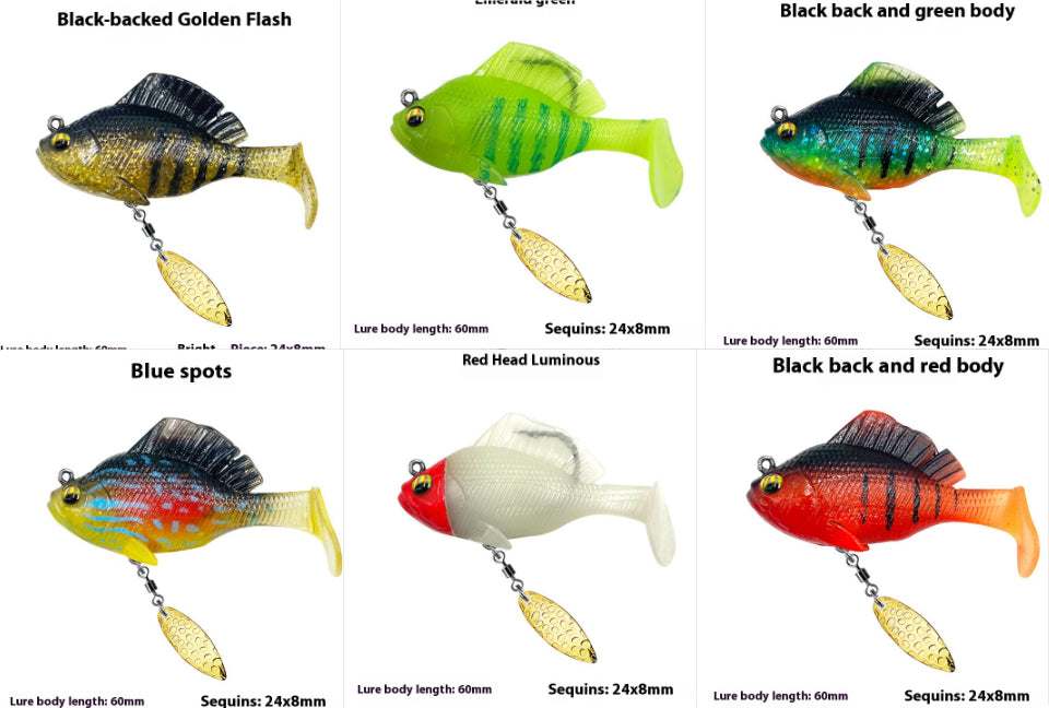Sequins rotatifs T Tail Topmouth Culter Bass Mandarin Poissons Aile