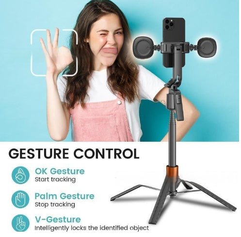 Smart AI Selfie Stabiliseur 3 axes Gimbal - Mont trépied extensible réglable f