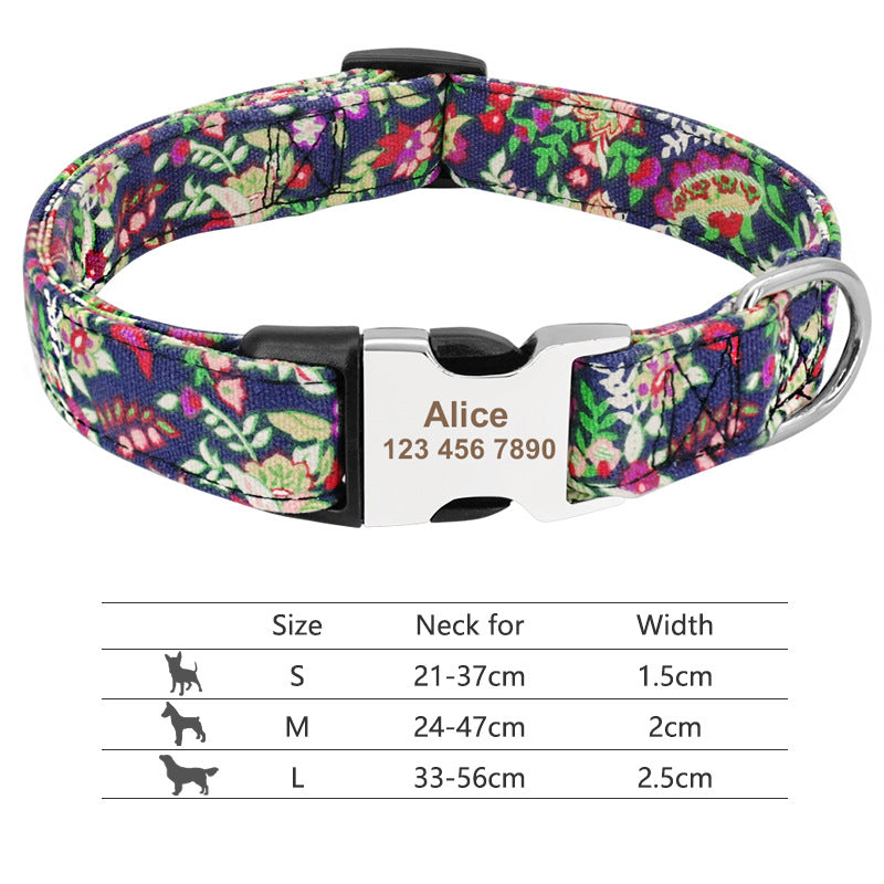 Collier de chien réglable en nylon Chiens personnalisés