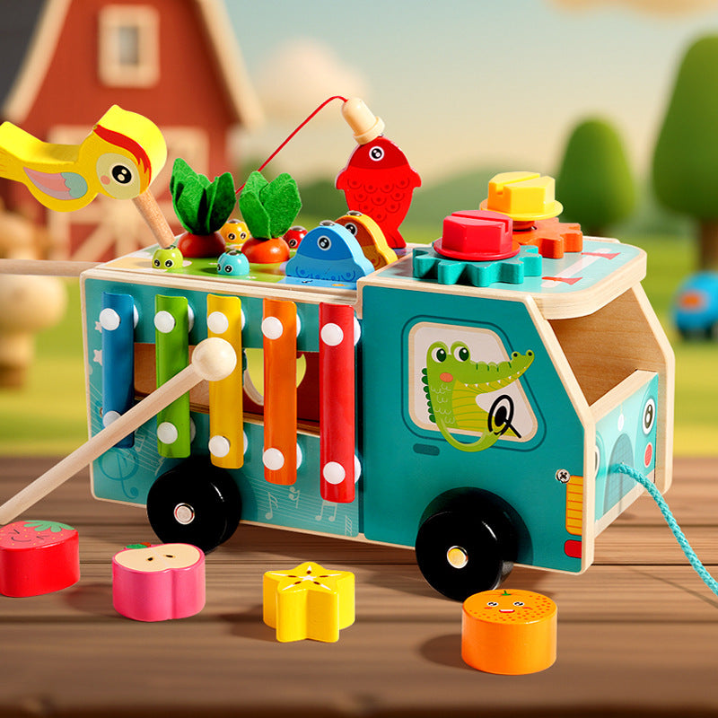 Kids Farm Carrot-Pulling Toy Shape-Matching Building Blocks Educational Toy