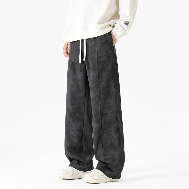 Pantalon rétro-caustomisé à large leg pour hommes