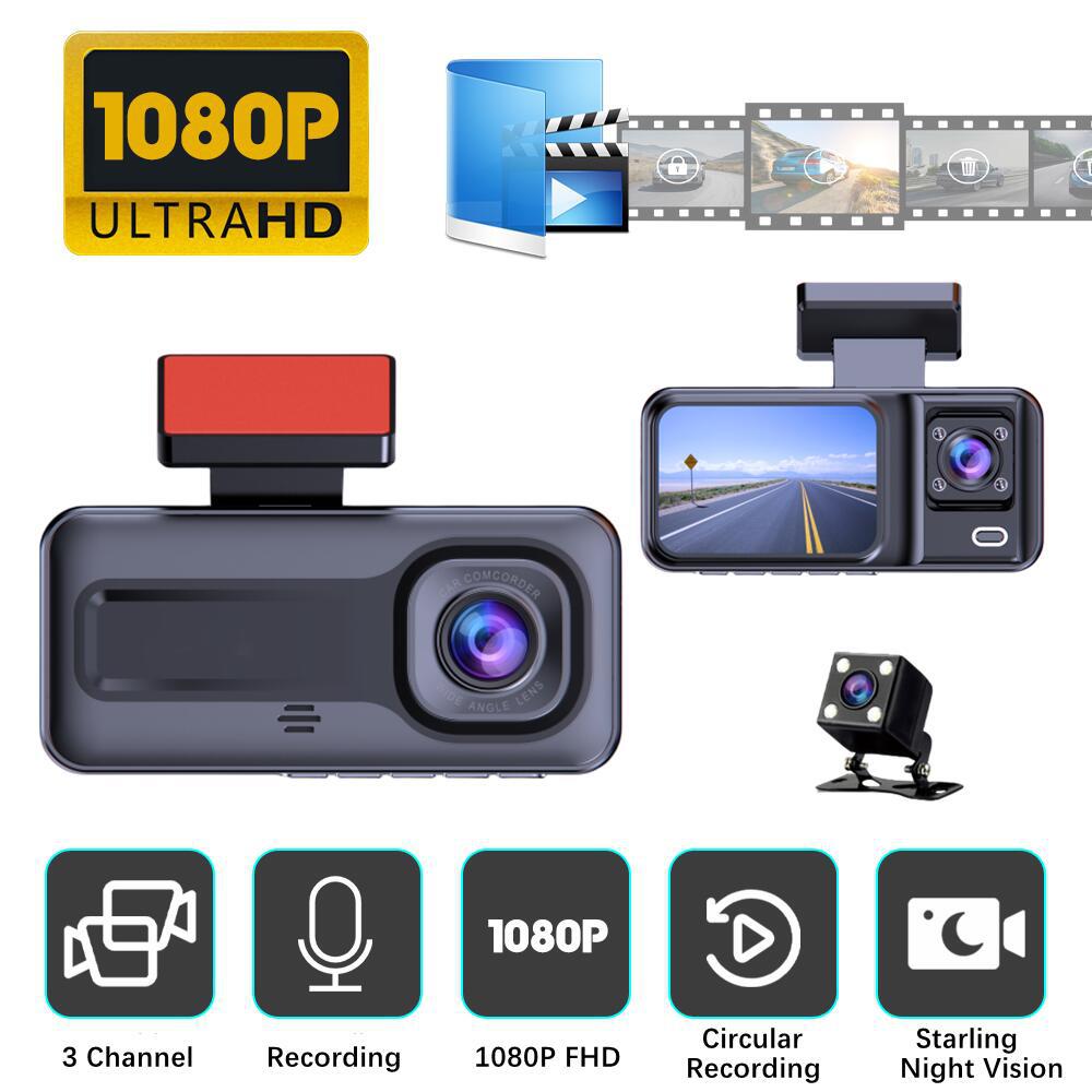 Night Vision Driving Recorder HD 1080 Trois objectifs