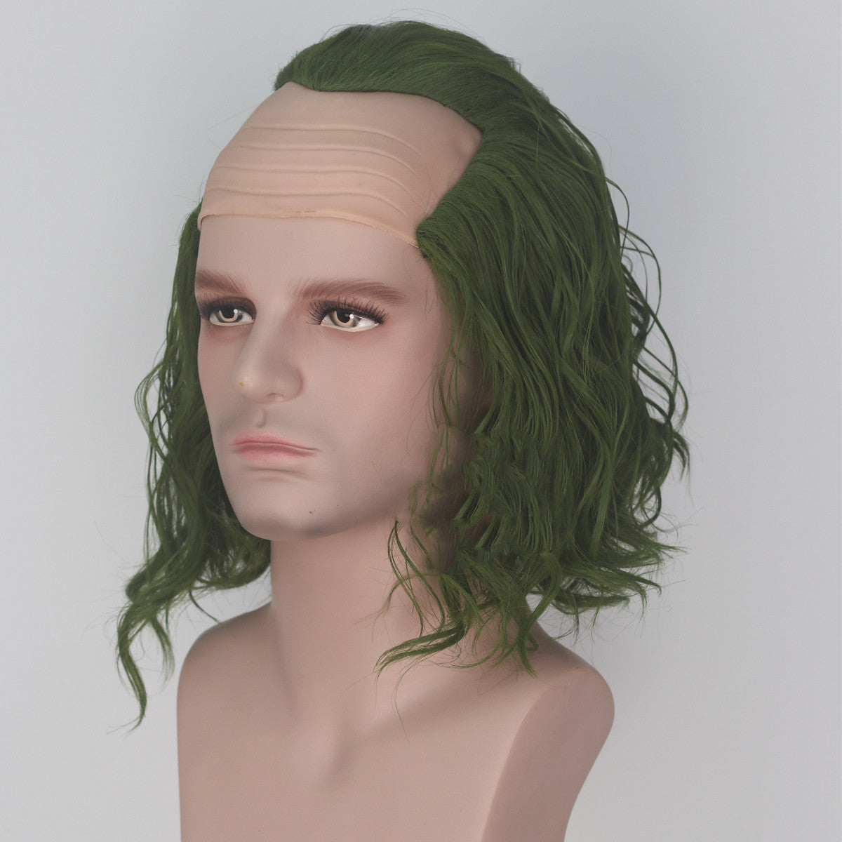 Simulation scalp vert court cheveux bouclés anime