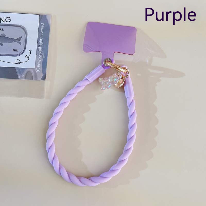 Coque de téléphone Lanyard Convient pour Silicone Split Lanyard Porte-clés Rope Court Téléphone mobile Pe