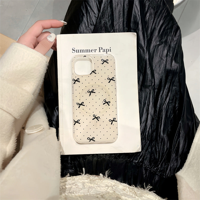 Housse de téléphone pour femmes Polka Dot Bow