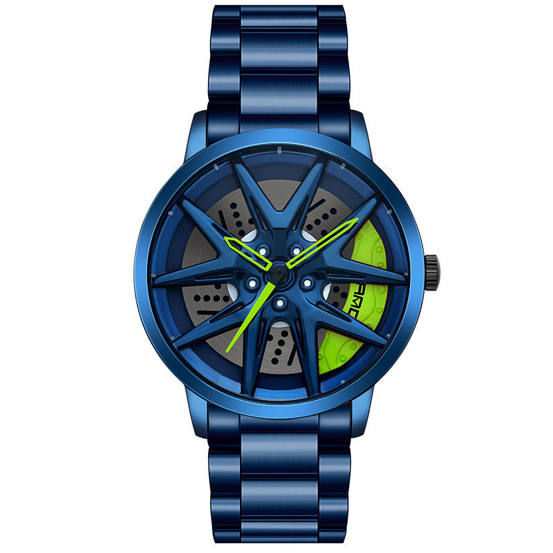 Cool Wheel Personnalité Montre Quartz Hollow Out