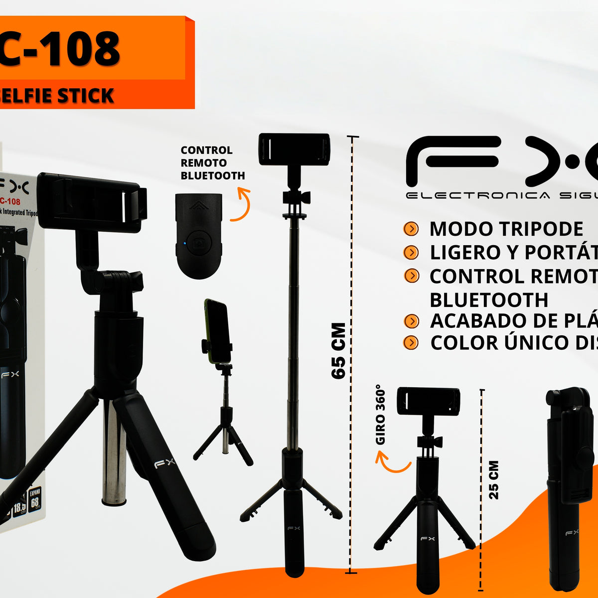Selfie Stick Bluetooth Remote Tripod Universal Portable Téléphone Photo Holder Self