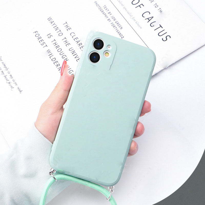Cas de téléphone de lanyard en silicone liquide créatif et simple