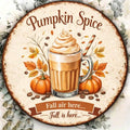 Vieille citrouille Spice Latte Ronde Panneau Retro Autumn Wall Decor