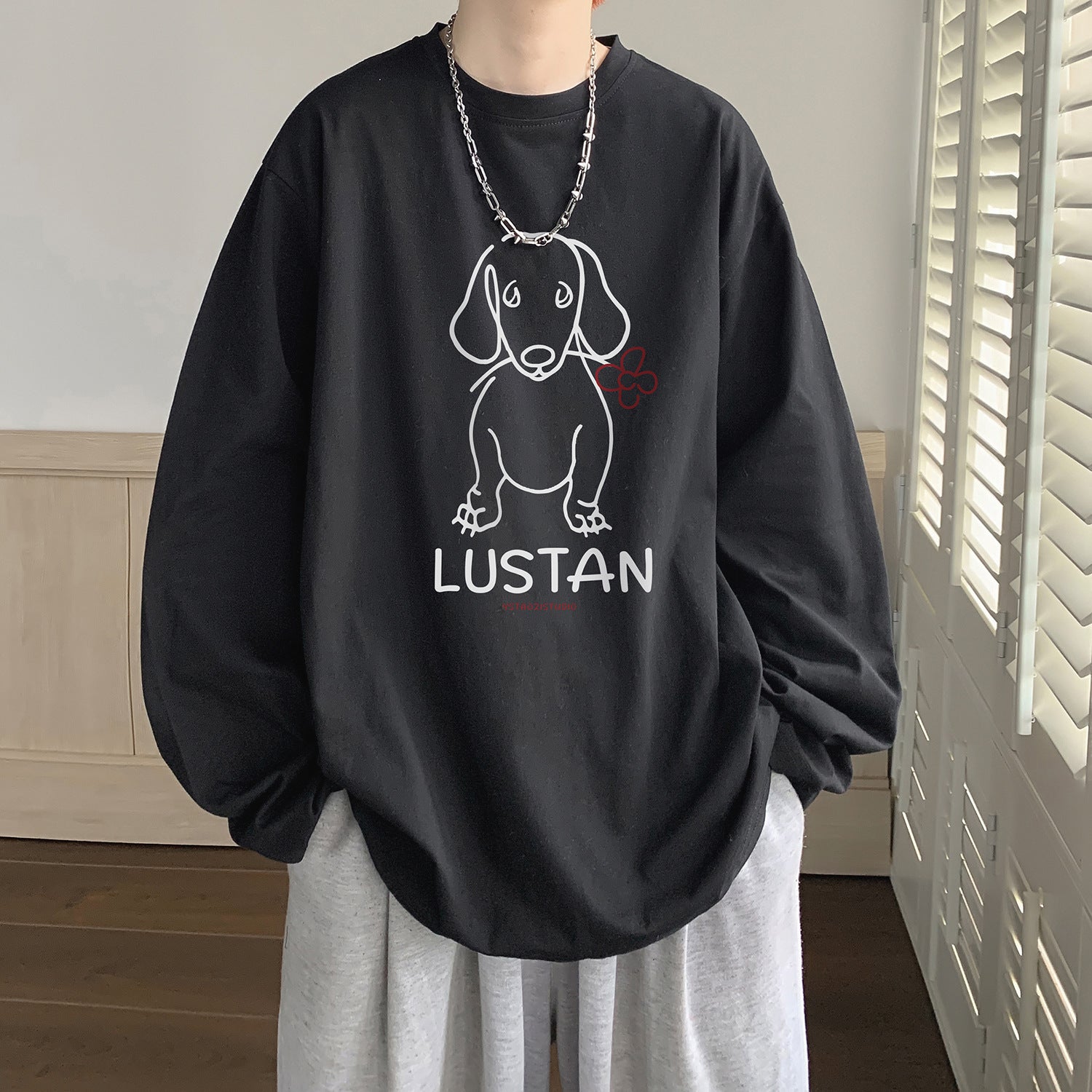 T-shirt à manches longues imprimé pour chiot de dessin animé