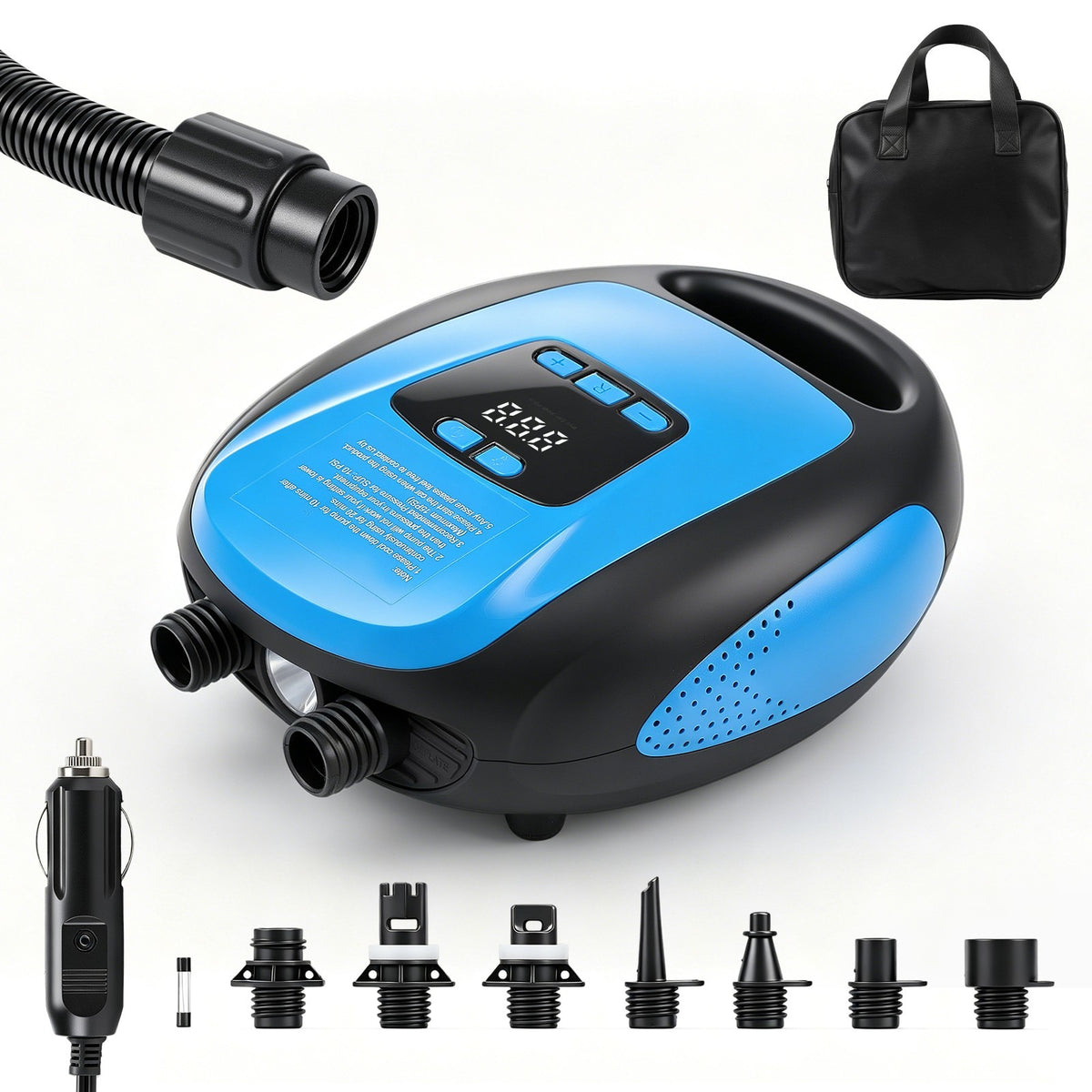 12V SUP Pompe à air électrique 20PSI Max LCD numérique pour Paddle Board Bateau gonflable
