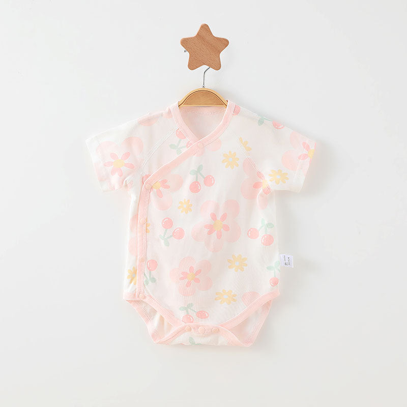 Caricature simple Imprimer Été Bébé Rompers Vêtements filles
