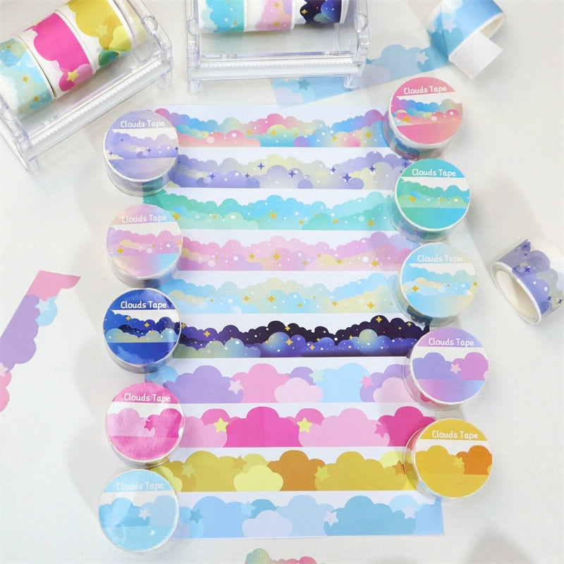 Décor et ruban papier aux étoiles et aux nuages mignons
