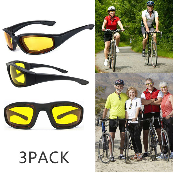 3 paires moto sport motard vélo lunettes d'équitation résistant au vent protection des yeux sports goggle