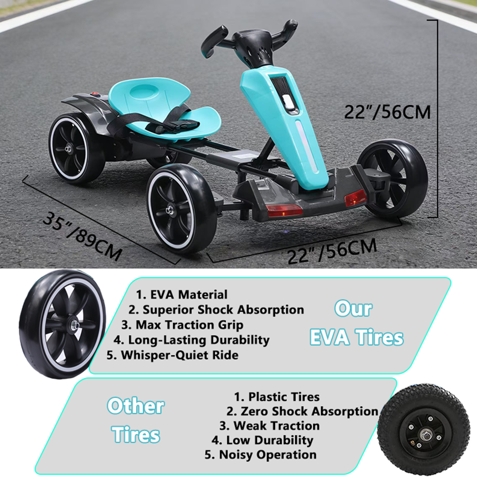 12V Pédale électrique pour enfants Go Kart