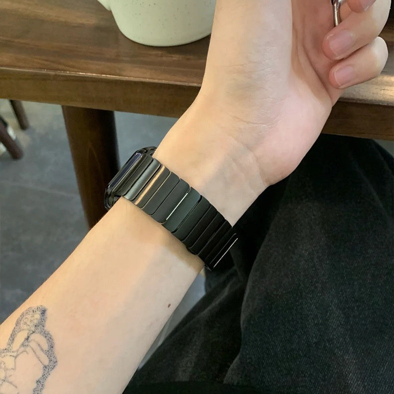 Bracelet de montre en métal acier inoxydable avec papillon