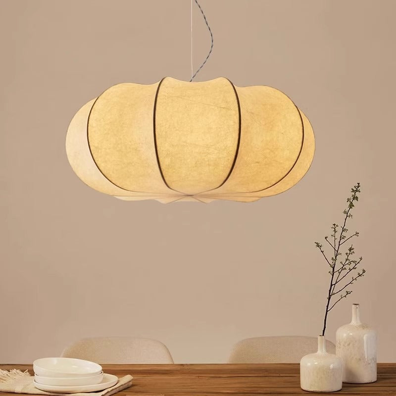 Lampe de pendentif en soie de citrouille décorative rétro créative