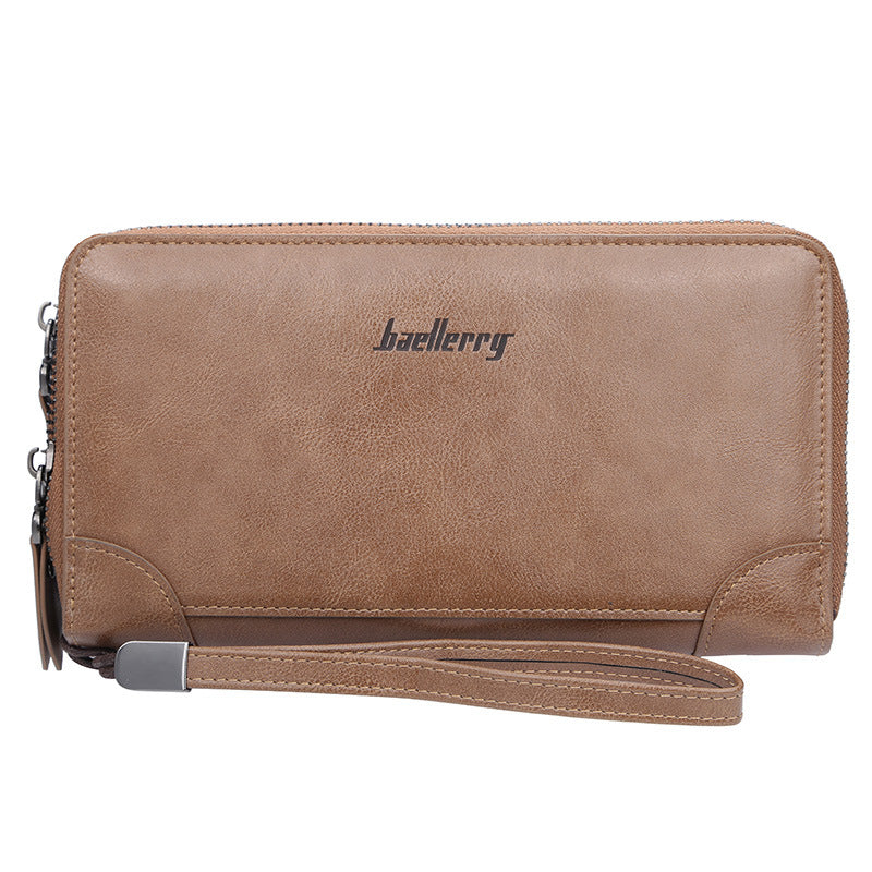 Portefeuille de cartes multiples Casual Double Zip pour hommes