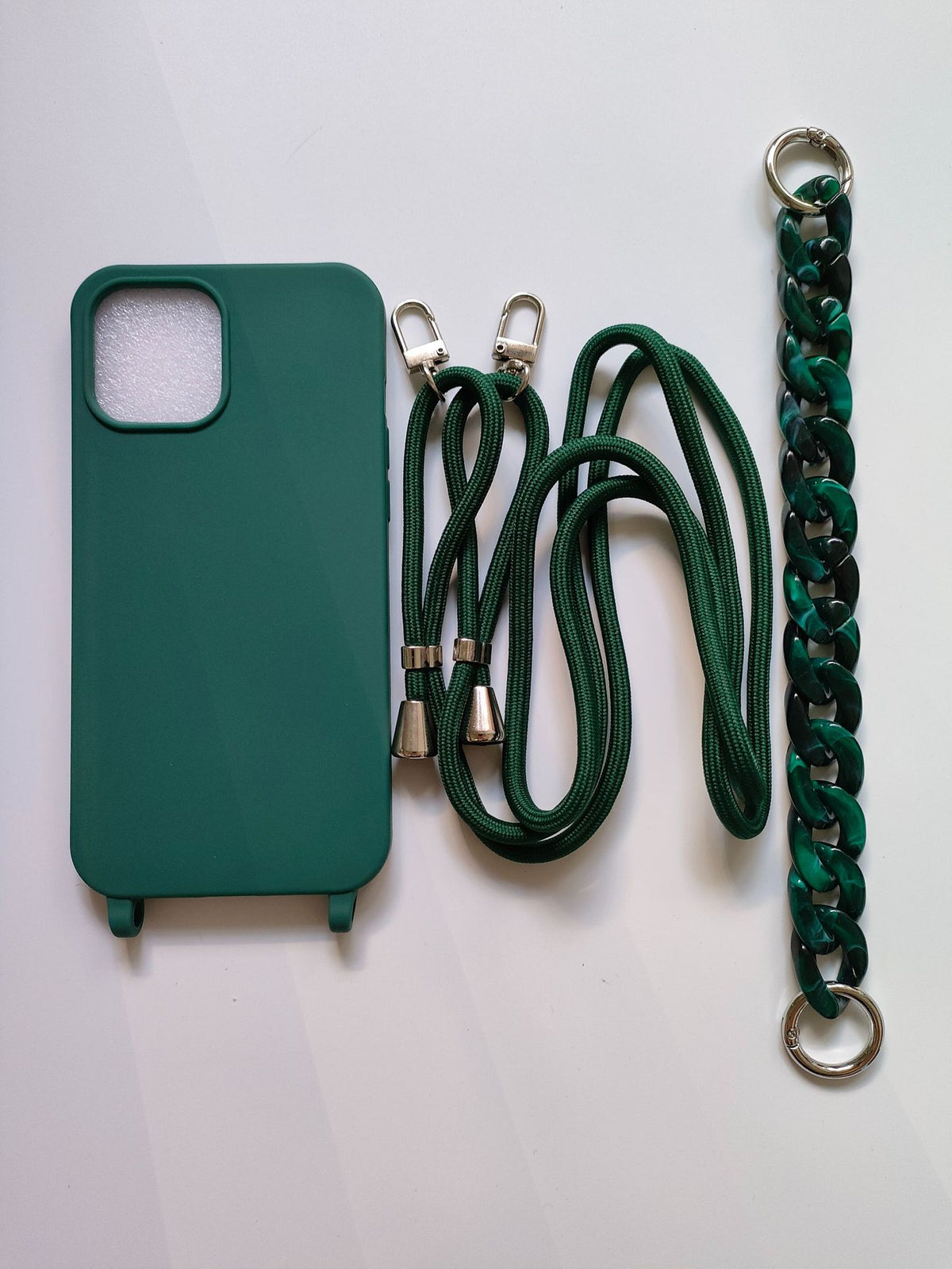 Coque de téléphone de chaîne Crossbody Candy Color Soft Shell