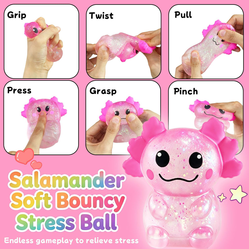 1PCS Glitter Axolotl Squishy