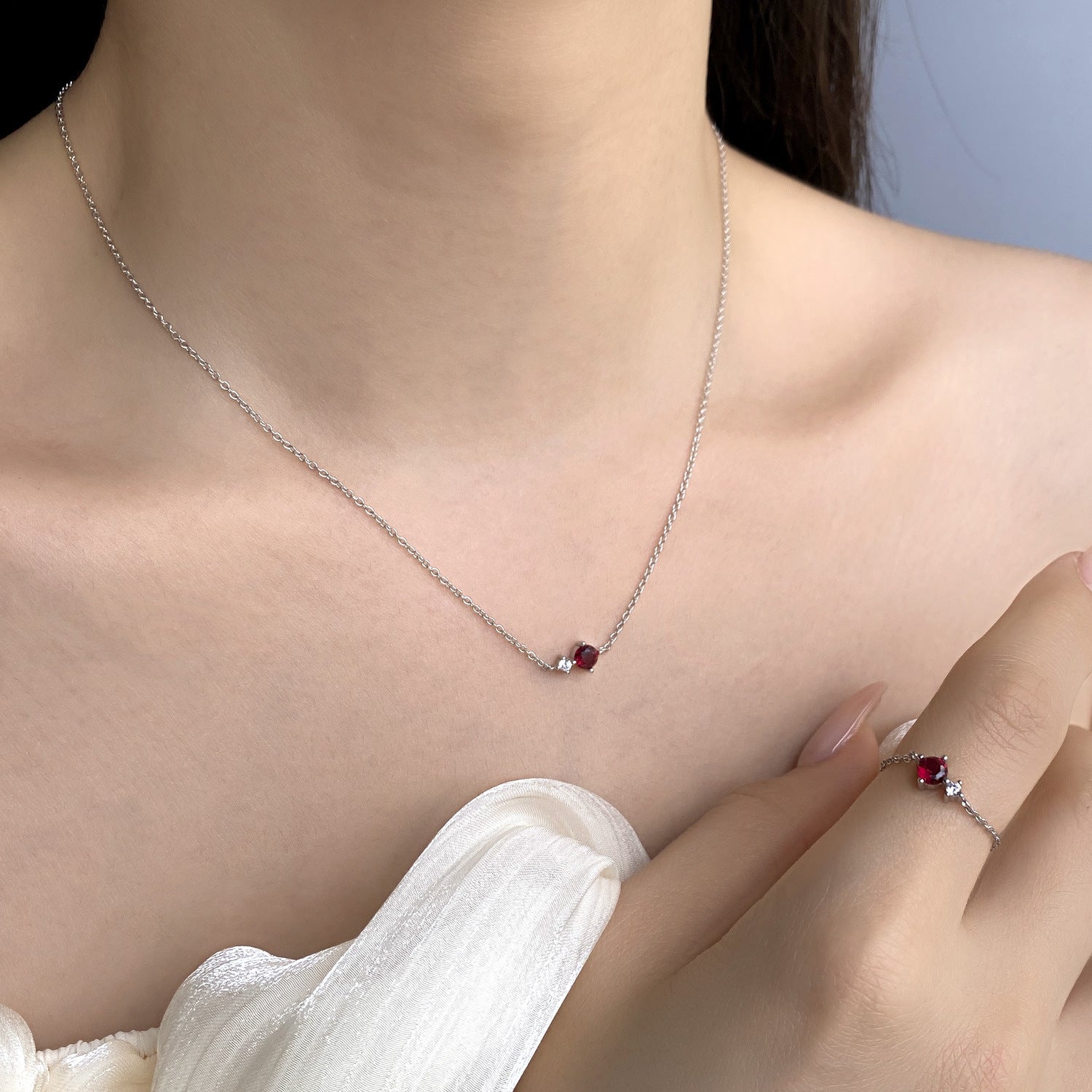 S925 Collier en argent sterling avec douze pendentifs en pierre de naissance