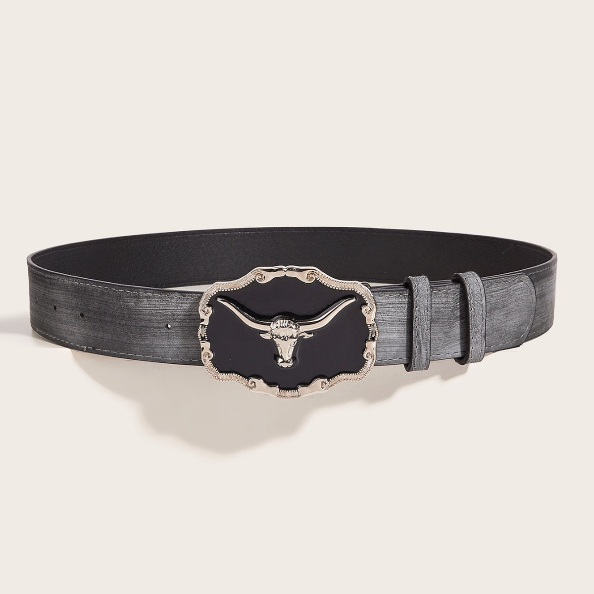 Rétro Dominering Epoxy Cattle Head Buckle Femmes Casual Homme Jeans Strap Personnalité Be