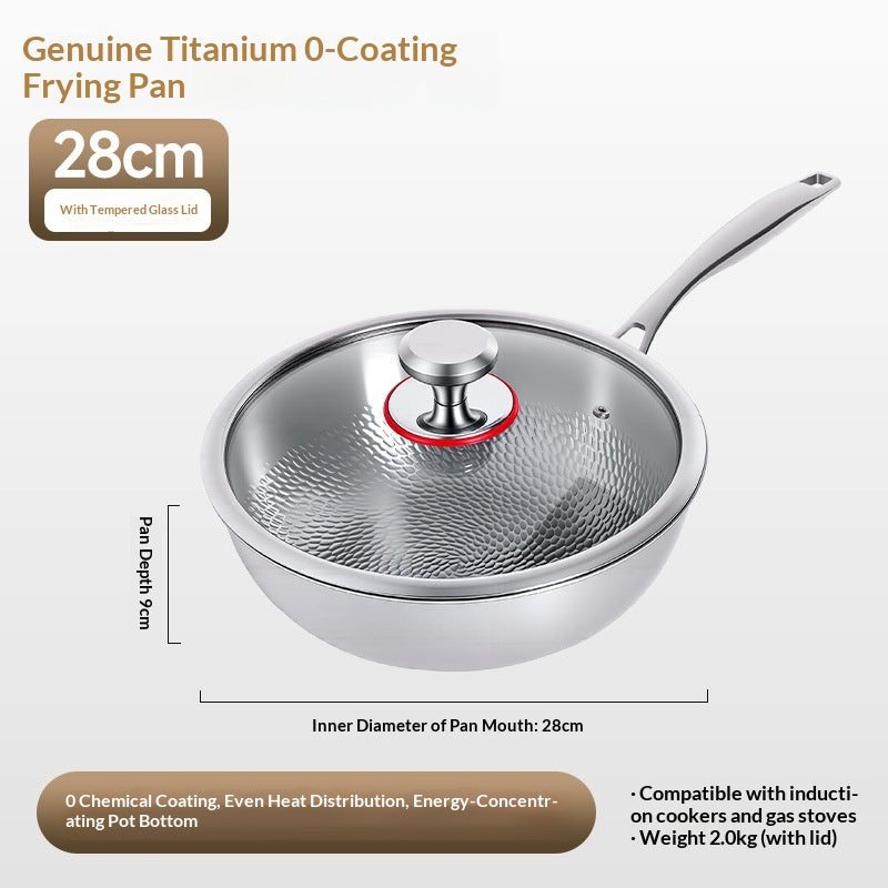 Alliage de titane concassé Wok pour cuisiner à la maison