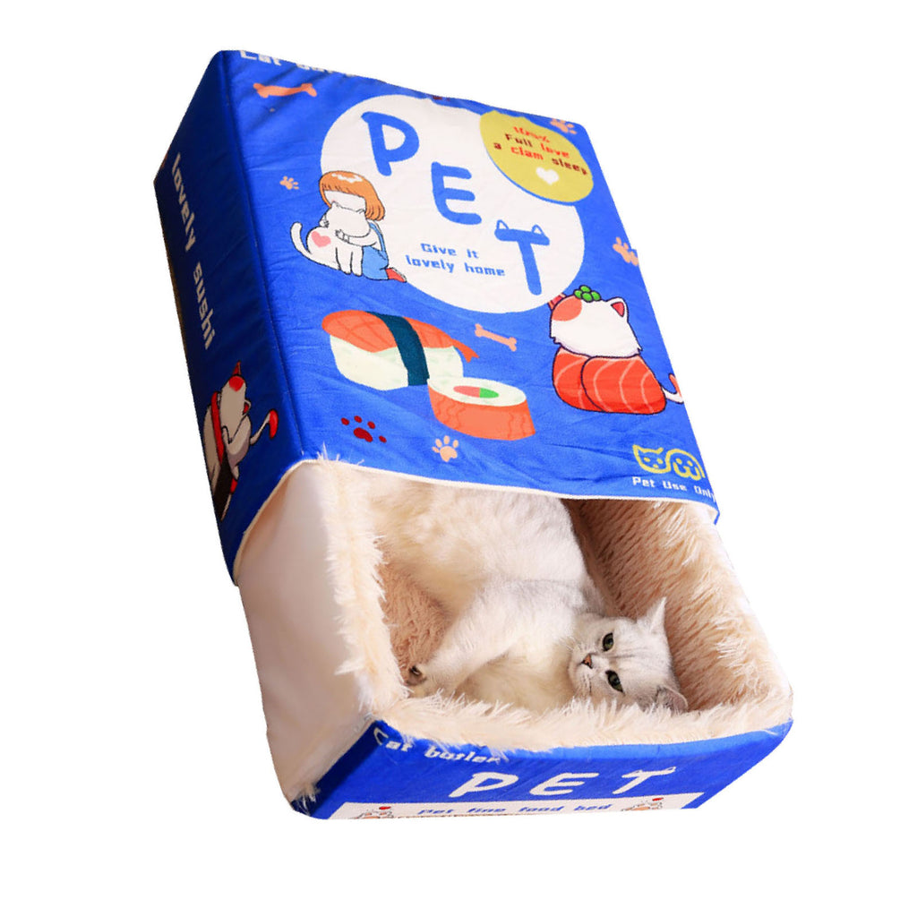 Boîte Snack Cat Lit Cartoon Rectangulaire Entièrement enfermée Quatre Saison Universelle Multifonctionnelle