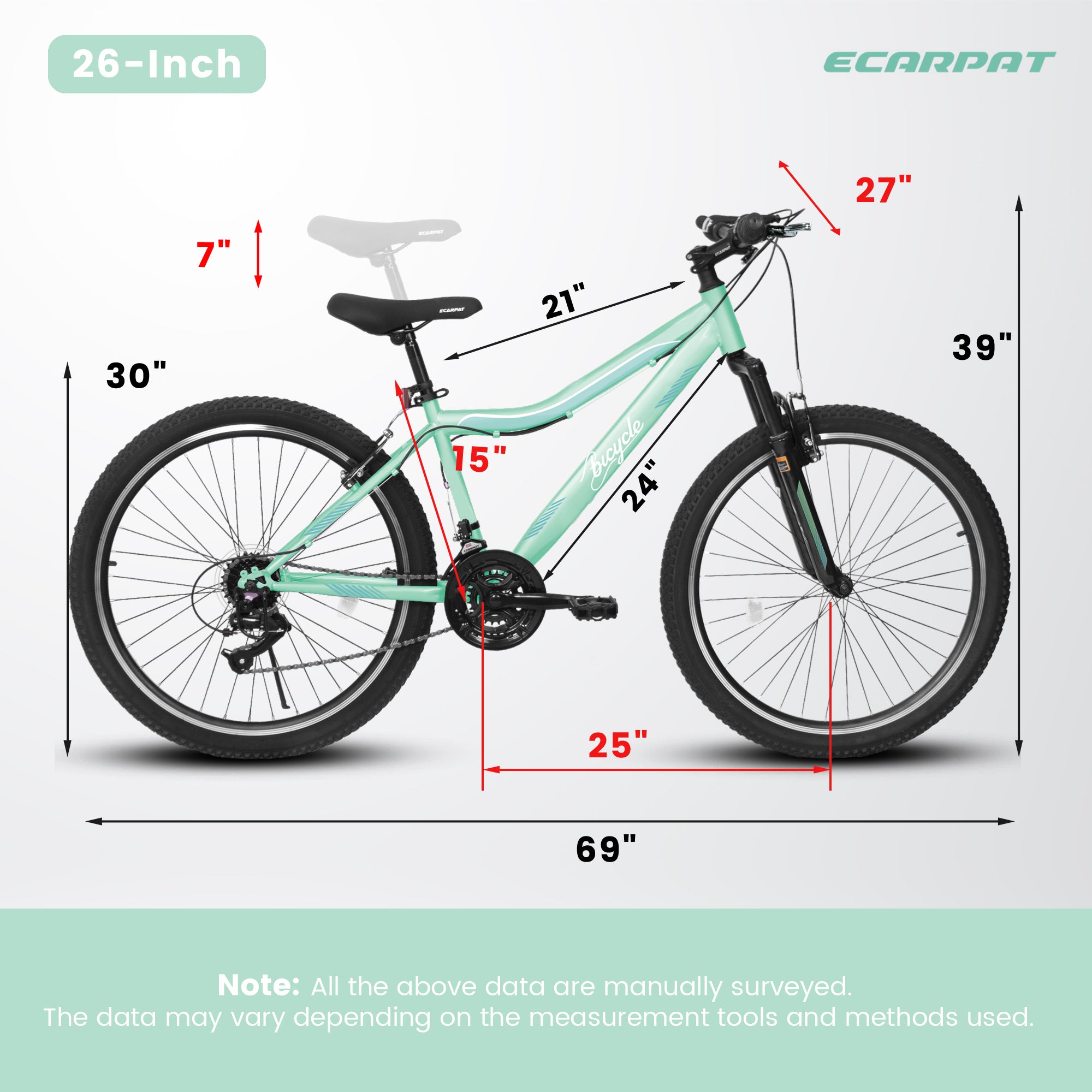 A26208D Vélo de montagne 24 26 pouces