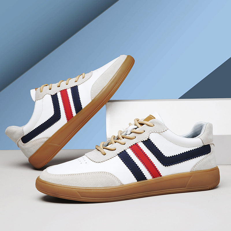 Sneakers en cuir pour hommes avec semelles intérieure et semelles en caoutchouc Tendon-Style