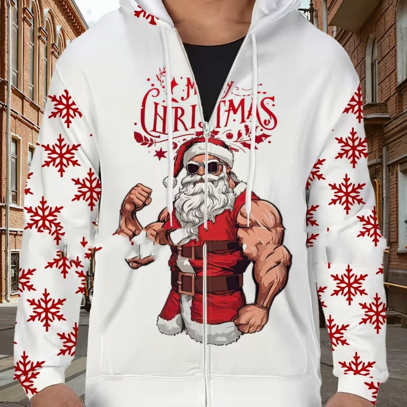 Veste à capuche à capuche à imprimé numérique 3D