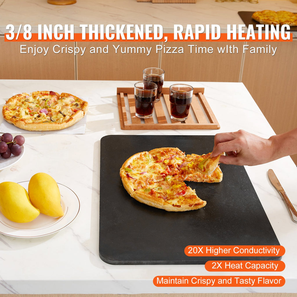 Pizza Steel, 20' X 14' X 3/8' Pizza Steel Plate pour four, Pizza en acier au carbone pré-saisonné
