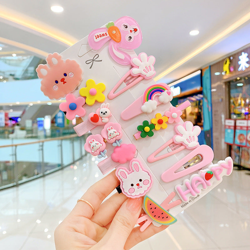 14PCS Accessoires capillaires pour tout-petit Set de barres arc-en-ciel colorées