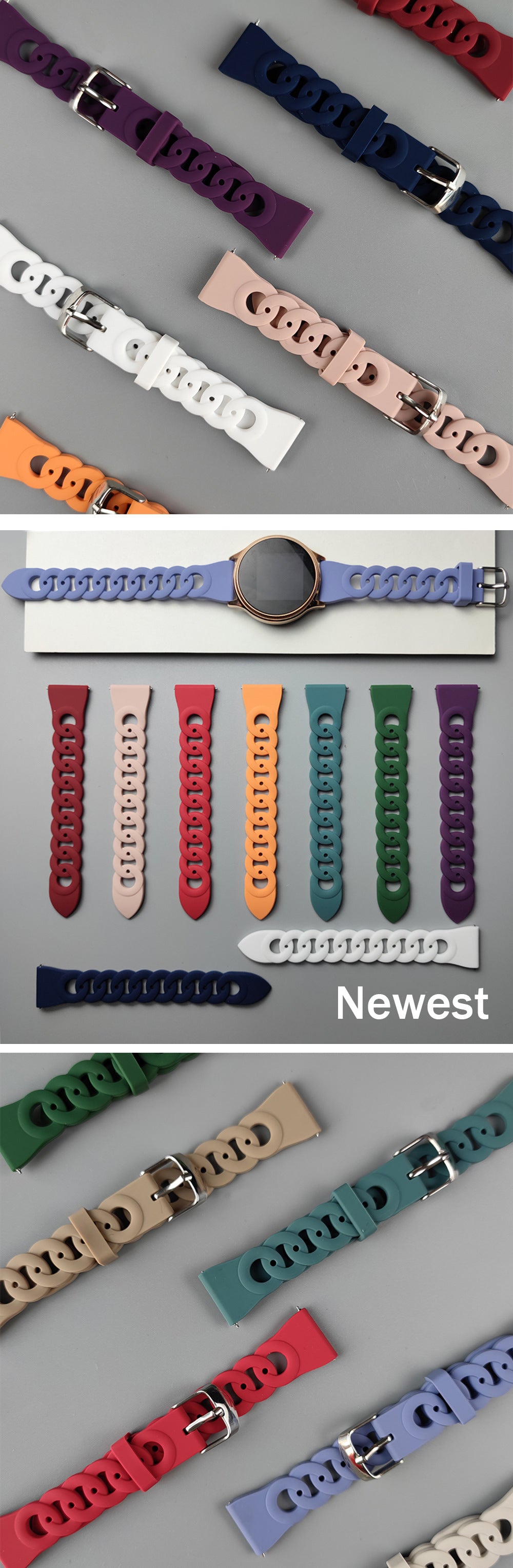 Bracelet de montre intelligente Bracelet de montre universelle en silicone