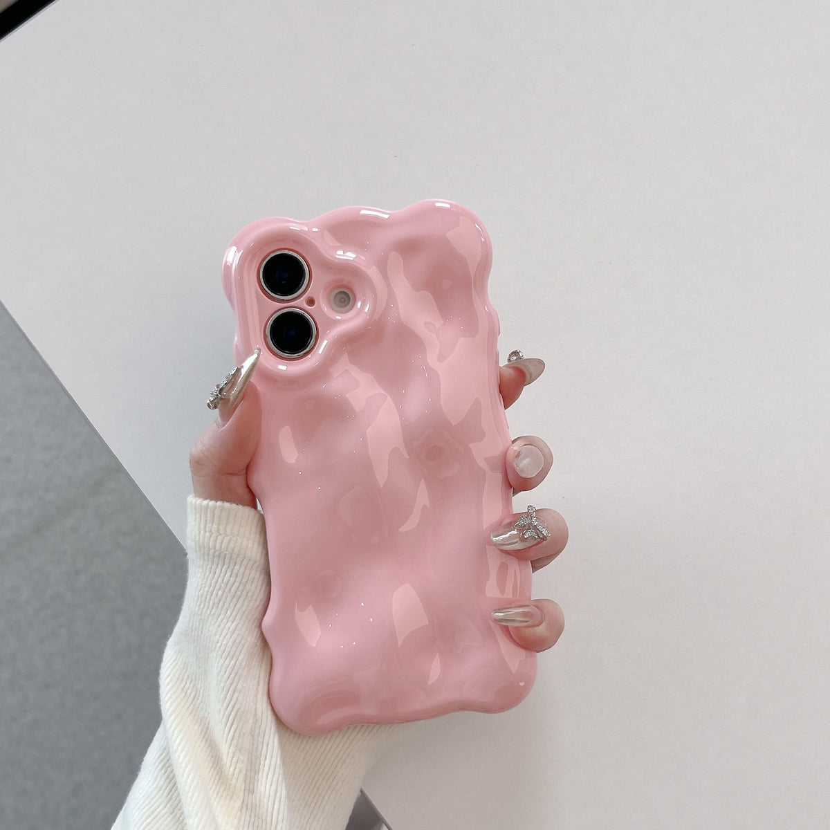 Téléphone portable de haute qualité Solid Color Wave Shell