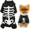Costumes de chien d'Halloween pour petit chien Glow dans le sombre Skeleton Pet Jumpsuit Skull Puppy Pa
