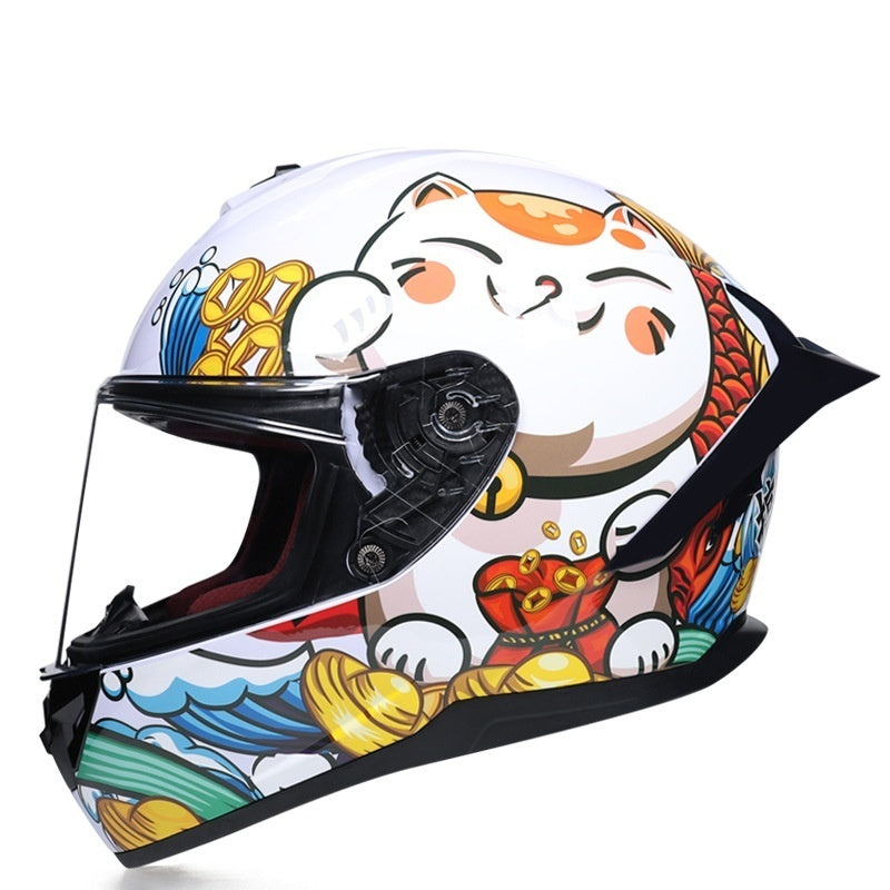 Casque de moto bébé garçon et fille été personnalité gros couple de queue