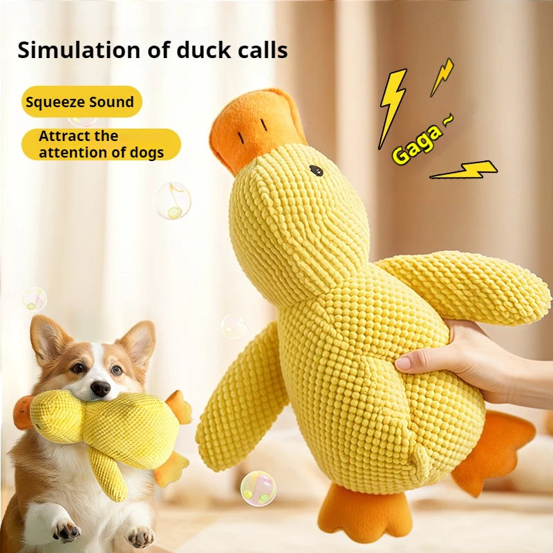 Jouet en peluche chien calmant Canard farci Jouets en peluche Jouet à croquer Squeaky pour chiot Dents de chien Clea