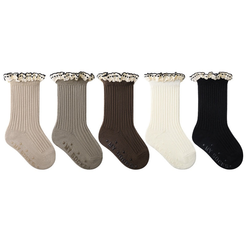 Enfants Mid Calf Lace Princess Chaussettes