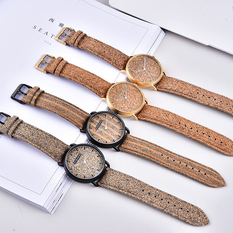 Cork Grain Couple montre mode Casual Wood Grain montre