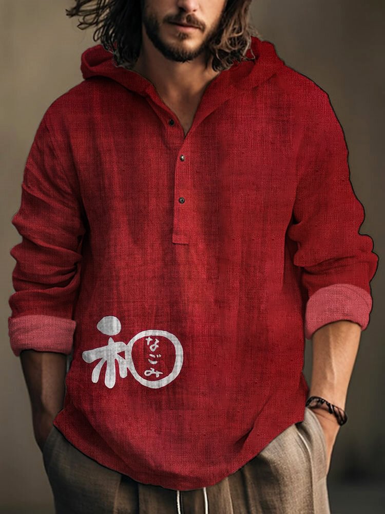 Pull à capuche avec boutons pour hommes