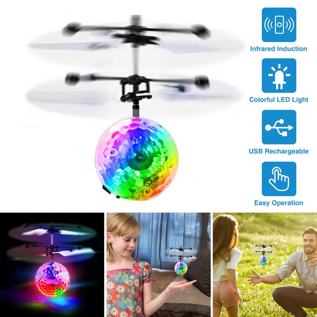 RC Balles volantes Induction infrarouge électrique Drone Hélicoptère balle LED légers enfants volant vers