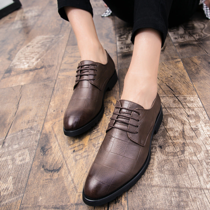 Hommes Cuir de style coréen Trendy Lace-up Casual Chaussures British Business Forme et Leisu