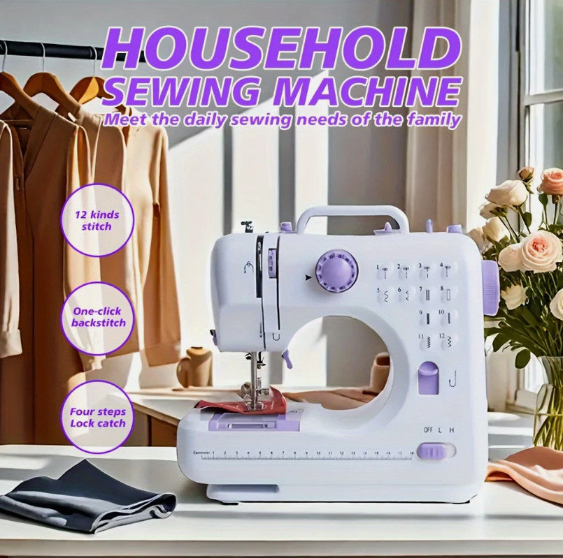 Machine à coudre portable avec 12 points multifonctionnels pour débutants