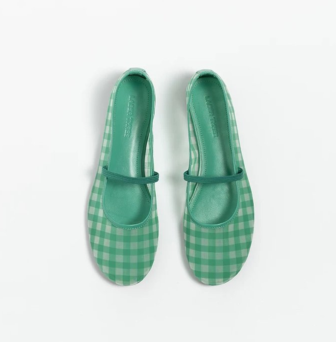 Chaussure Vintage Pastoral Plaid Mesh Mary Jane